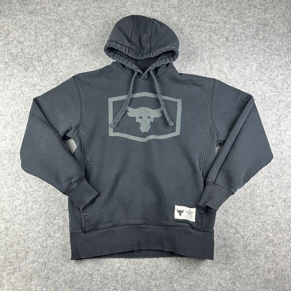 Under Armour Project Rock Hoodie Sweatshirt Mens Small Fleece Lounge Workout Gym - Picture 1 of 15